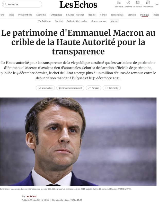 Le patrimoine d'Emmanuel Macron