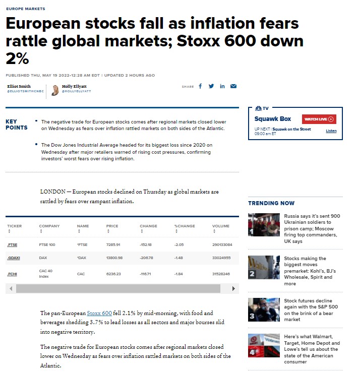 Les actions européennes chutent