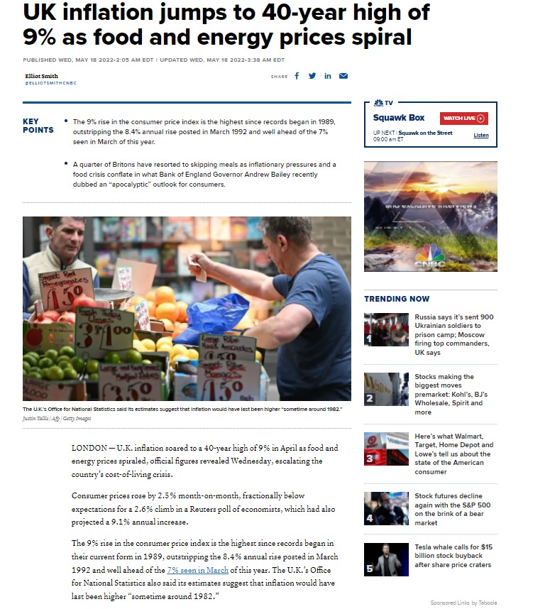 L’inflation au Royaume-Uni grimpe