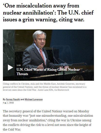 ONU lance un sombre avertissement